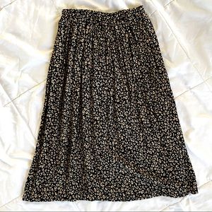 Cheetah Print Rayon Pull On Midi Skirt Medium
